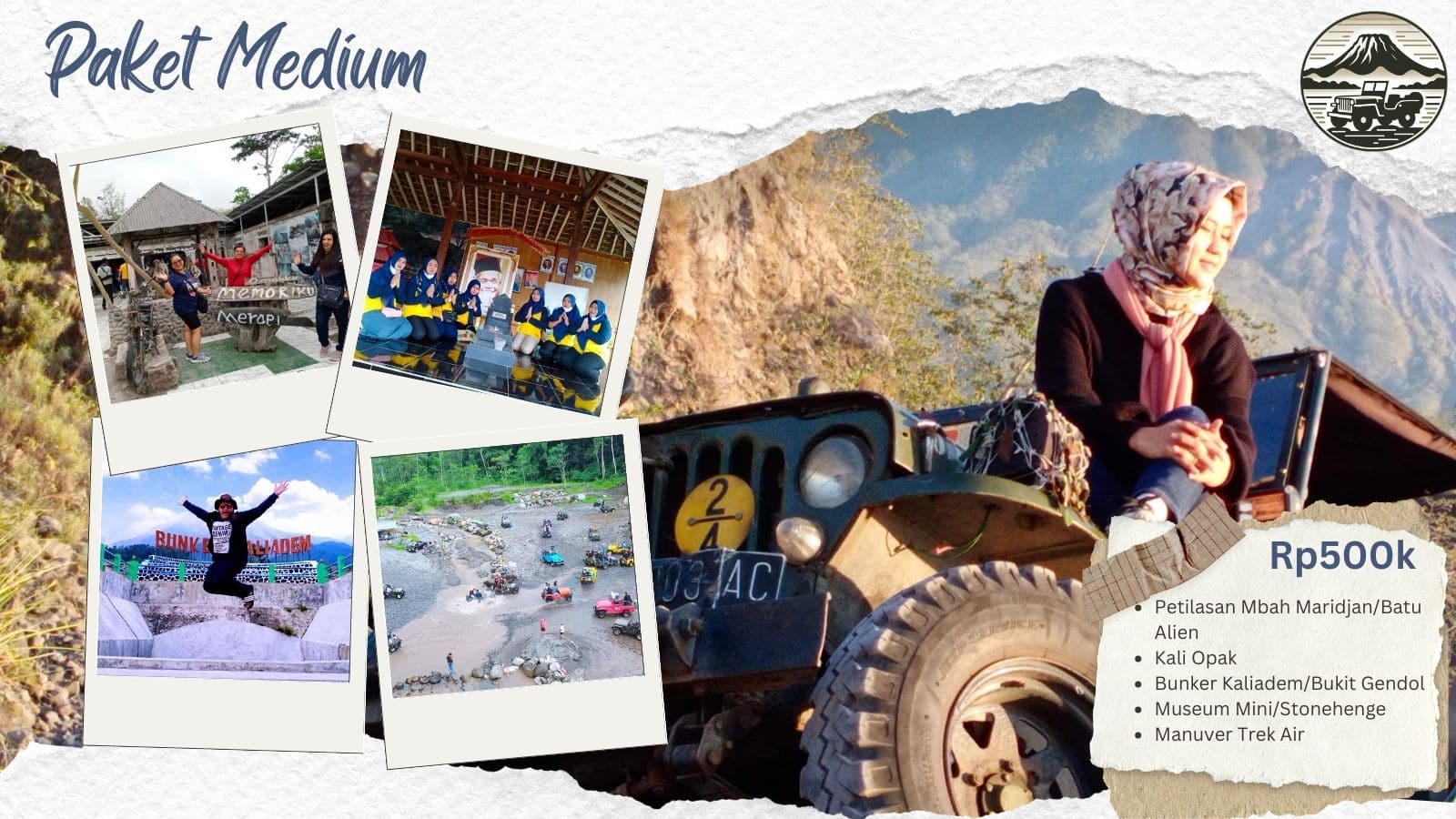 Paket medium Wisata Jeep merapi jogja